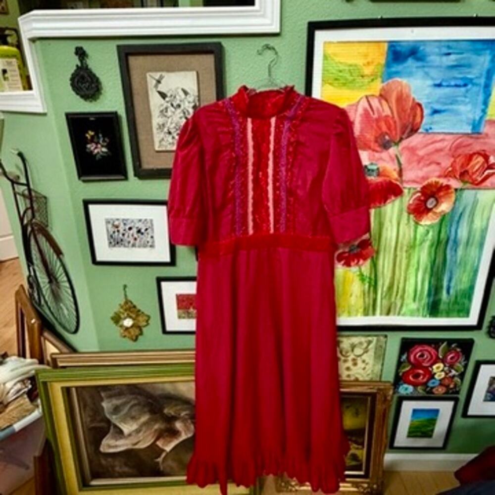 Mia Goth Pearl Cosplay Dress Women SZ L XL Red A24 Horror Costume Goth Coquette